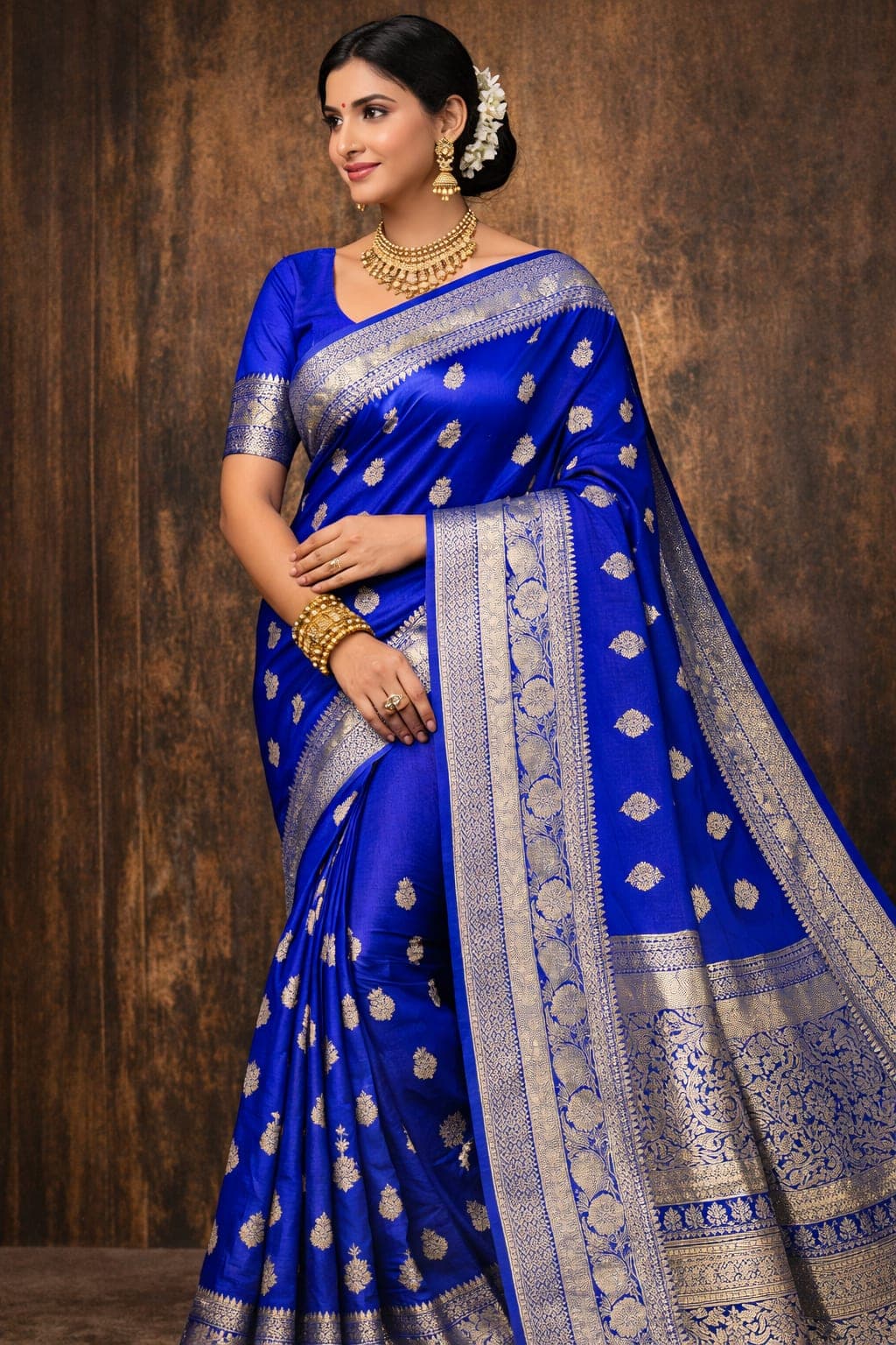 Kanjivaram Silk Saree – Royal Blue